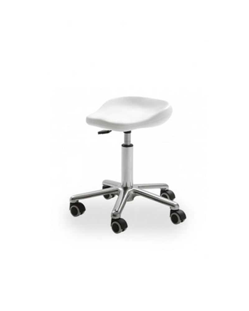 Easy - White treatment stool - Chrome cross base
